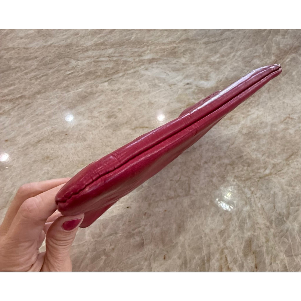Patricia Nash Red pink Embossed Leather Clutch floral zip organizational pouch - Picture 3 of 11